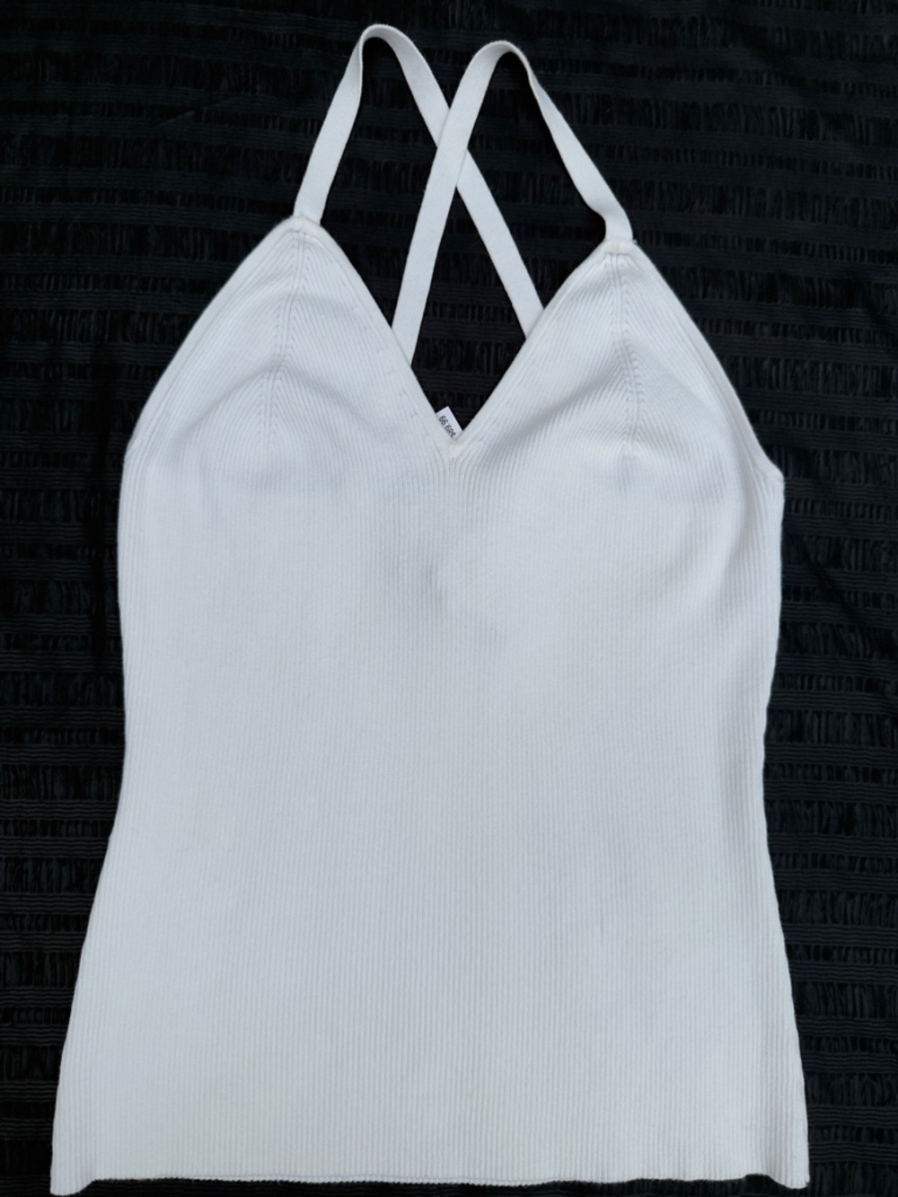 LOYD FORD Ivory Ribbed V-Neck strapped Cami Top